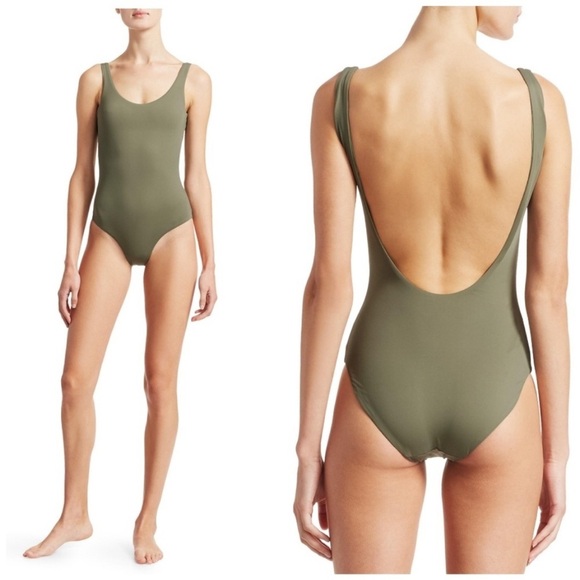 New! Onia Kelly One Piece Swimsuit Swim Forest Green - Picture 1 of 7